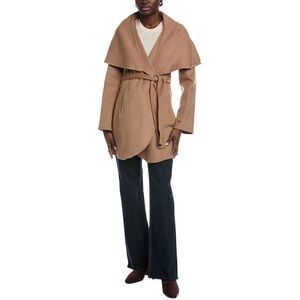 Tahari Womens  Marilyn Wool-Blend Coat, Brown